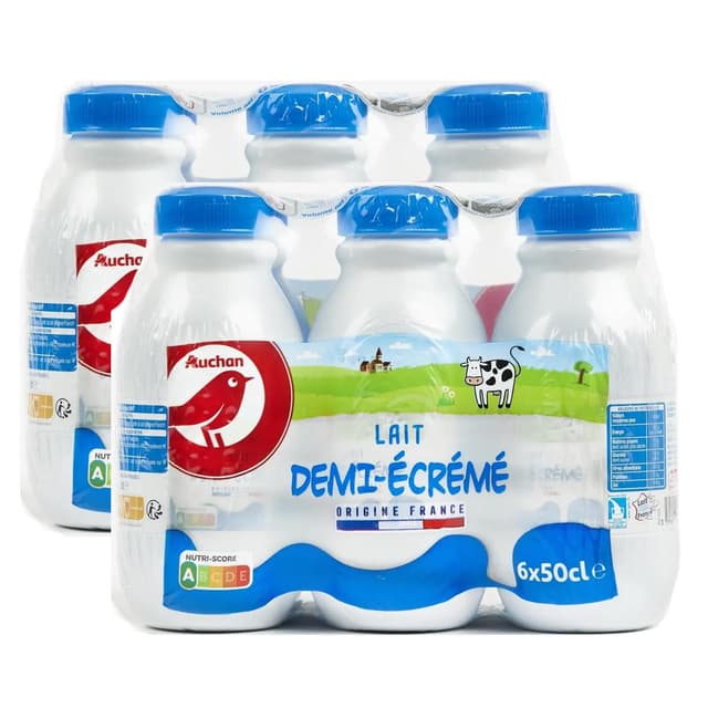 2050000422331 - Auchan - Lait demi-écrémé UHT