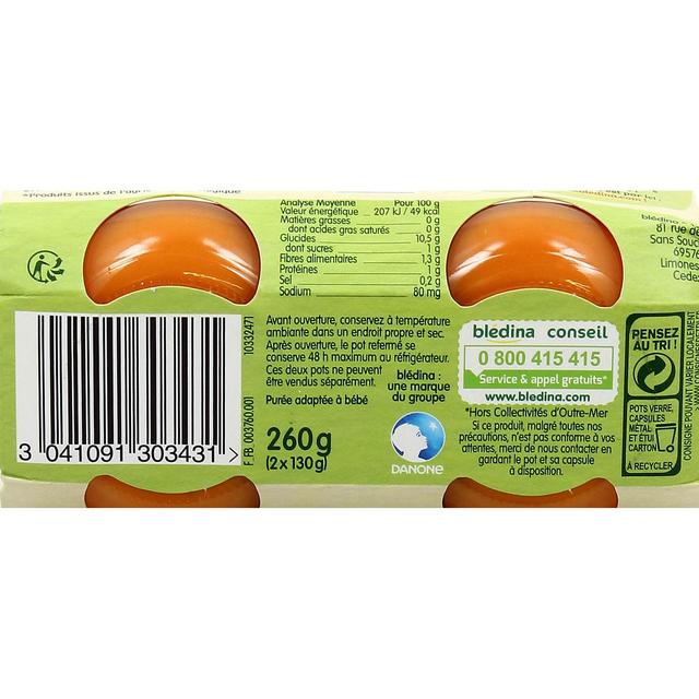 3041091303431 - Blédina - Les Récoltes Bio - Patates Douces Bio Pot Bébé Dès 4/6 mois