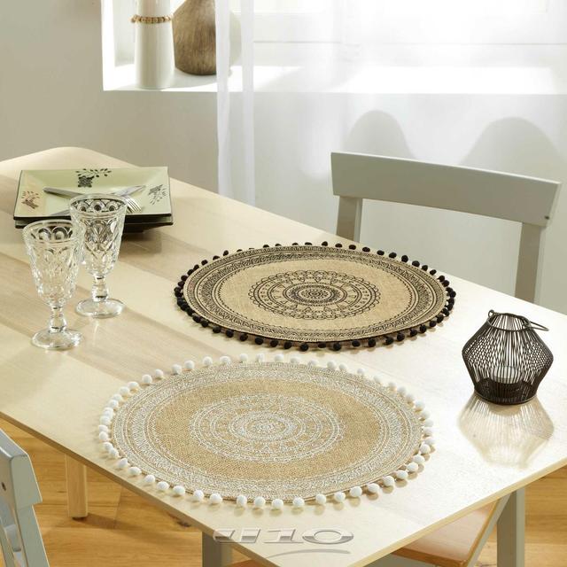 3574387904031 - Douceur D Interieur - Set de table en jute Renata Noir