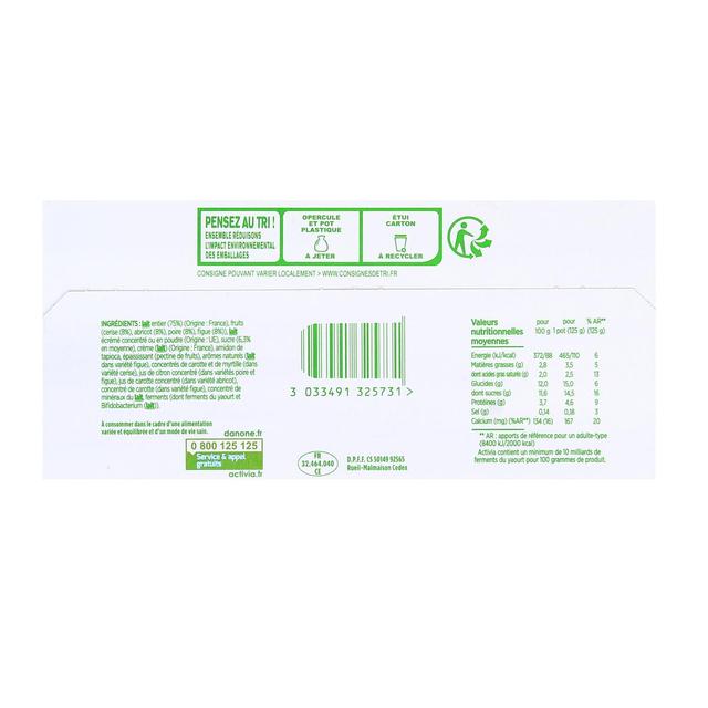 3033491325731 - Activia - Yaourts Panachés