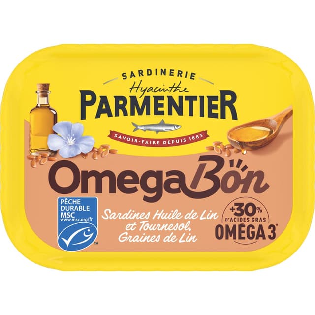3019089046431 - Parmentier - Sardines à l'huile de lin et Tournesol et graines de lin