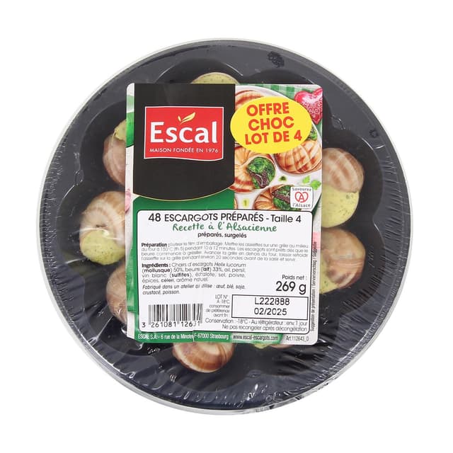 3261081126431 - Escal - Escargots recette à l'Alsacienne - Taille 4