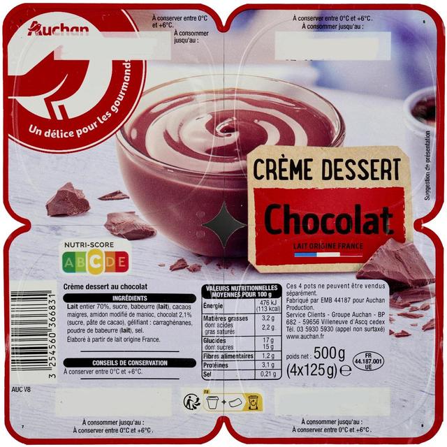 3254560366831 - Auchan - Crème dessert au chocolat