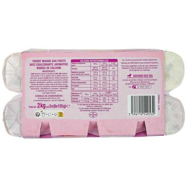 3596710540532 - Auchan - Yaourt allégé aux fruits 0%