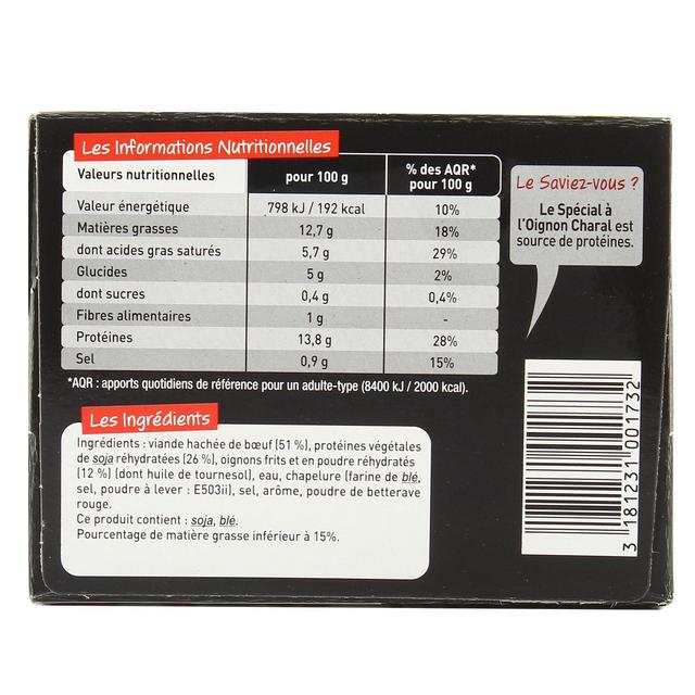 3181231001732 - Charal - Hachés de boeuf à l'oignon 15%mg