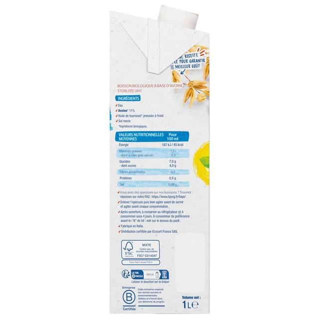 3229820792132 - Bjorg - Avoine sans Sucre Boisson Végétale Bio