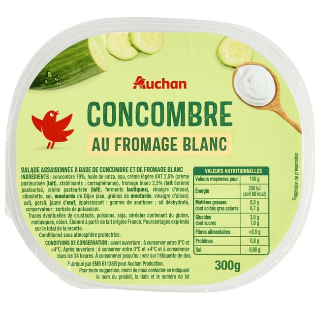 3596710484232 - Auchan - Concombre au fromage blanc