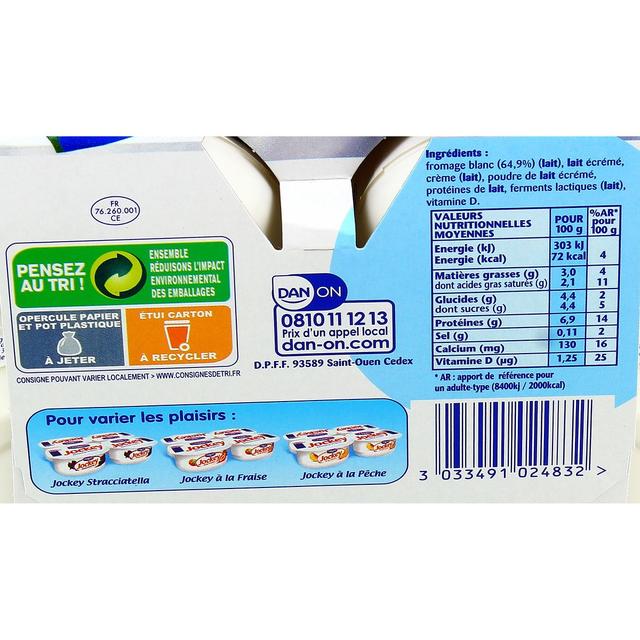 3033491024832 - Jockey - Fromage blanc nature 3%mg