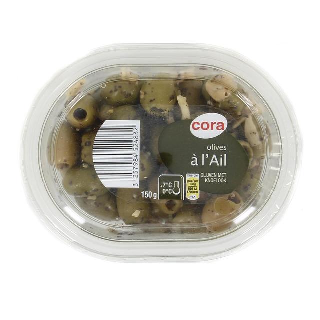 3257984524832 - Cora - Olives Vertes Dénoyautées à l'Ail