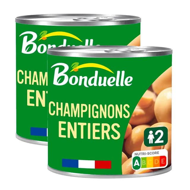 3083681120189 - Bonduelle - Champignons entiers sans sulfite et sans additif en conserve