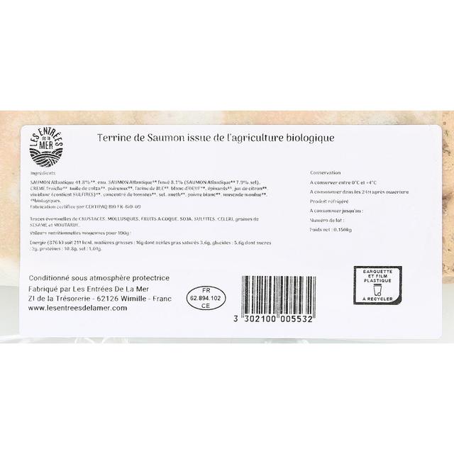 3302100005532 - Les Entrées De La Mer - Terrine de Saumon BIO