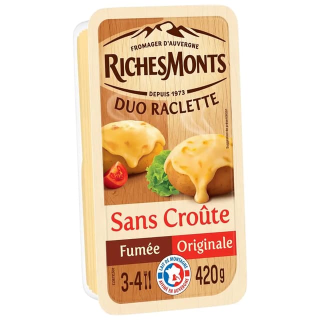 3176582035932 - Richesmonts - Raclette Duo Fumé & Nature
