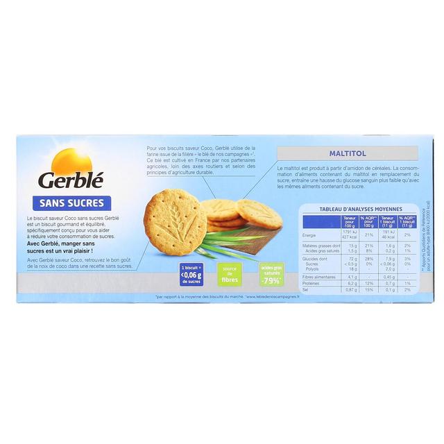 3175681116832 - Gerblé Sans Sucres - 12 Biscuits saveur coco sans sucres