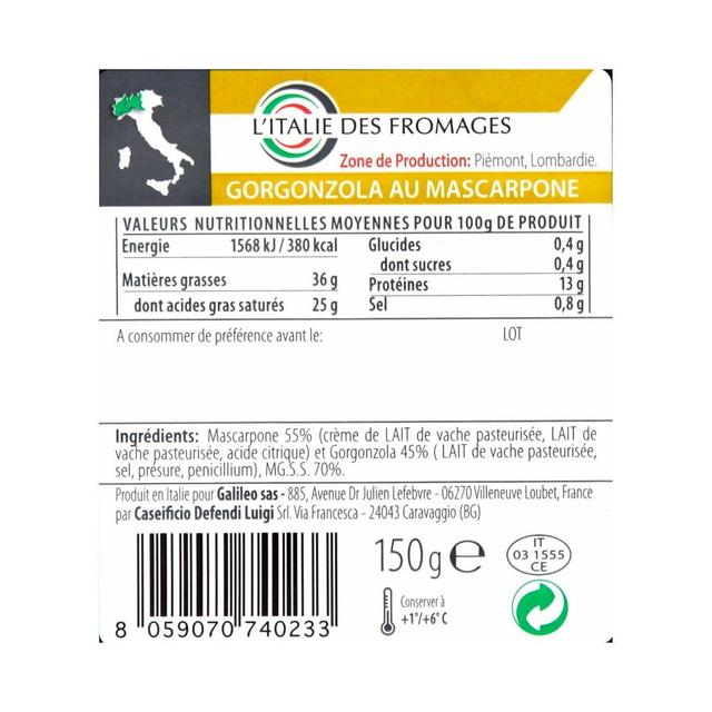 8059070740233 - L'Italie des fromages - Gorgonzola au Mascarpone