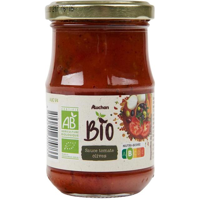 3596710370733 - Auchan BIO - Sauce tomate aux olives Bio en bocal