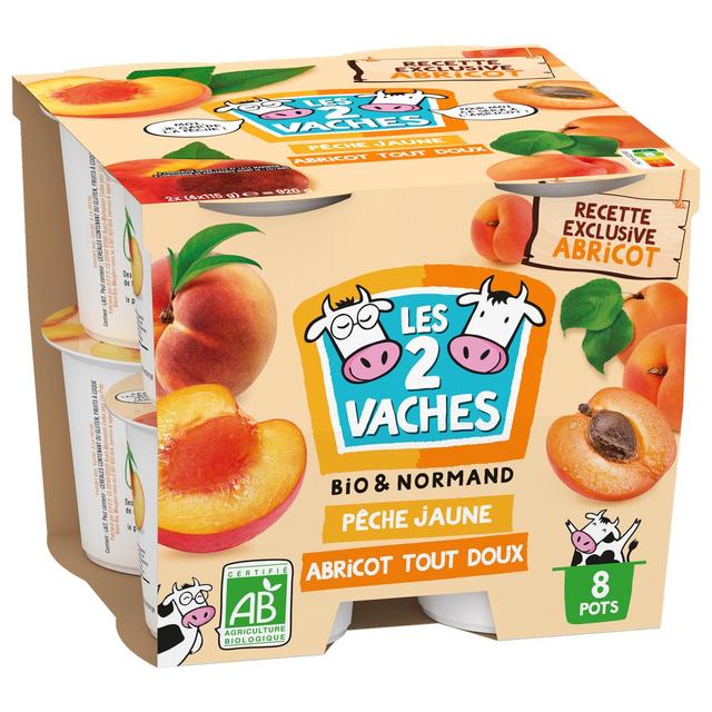 3661344064133 - Les 2 Vaches - Brassés pêche jaune et abricot bio
