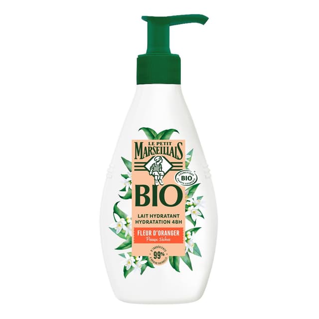 3574661644233 - Le Petit Marseillais - Lait hydratant corps Bio - Fleur Oranger - Hydratation 48H