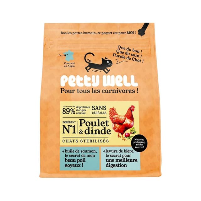 3770015318533 - Petty Well - Croquettes Poulet et Dinde sans céréales pour Chat