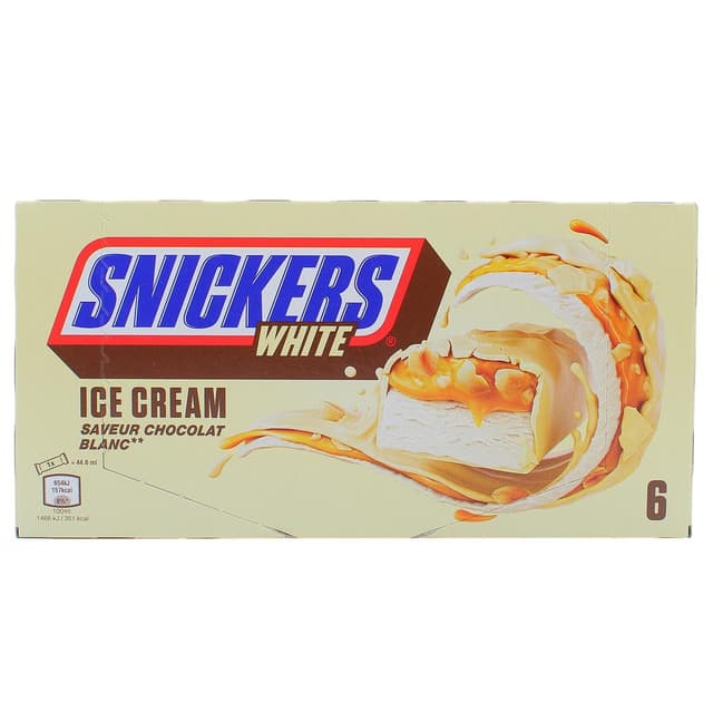 5000159509633 - Snickers - 6 barres glacées chocolat blanc 6x46,1ml