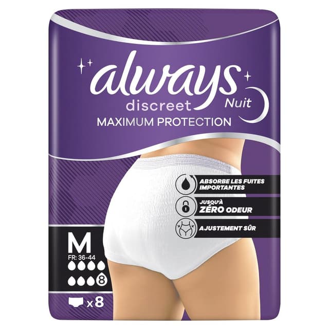 8700216899833 - Always Discreet - Culottes Nuit Taille M Protection Maximale