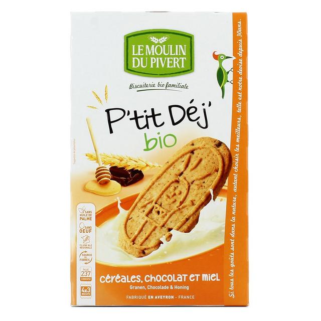 3268350120534 - Le Moulin du Pivert - P'tit Déj céréales, chocolat et miel bio