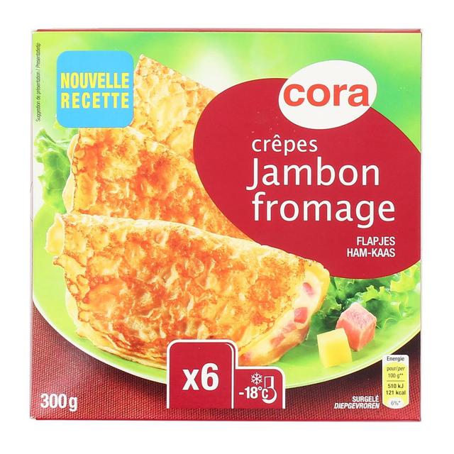 3257980890634 - Cora - 6 Crêpes jambon fromage 6x50g
