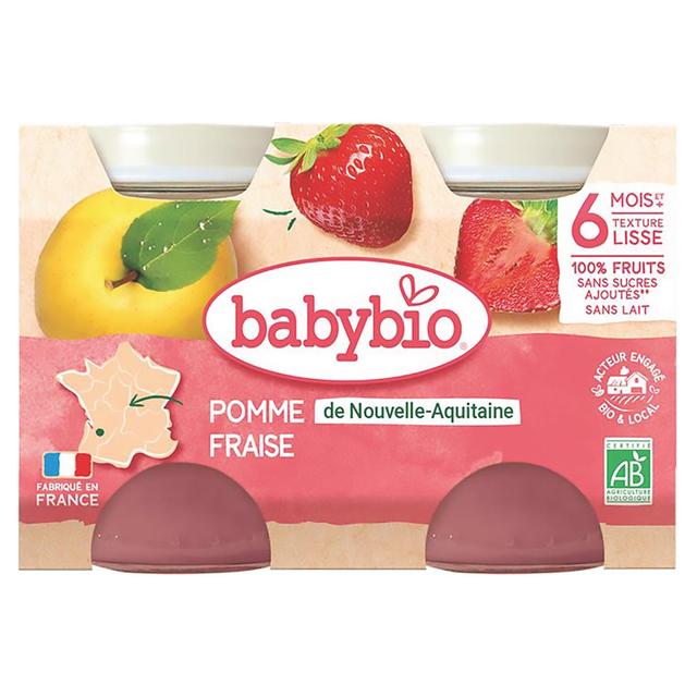 3288131510934 - Babybio - Pomme d'Aquitaine et fraise bio Pot Bébé dès 6 mois