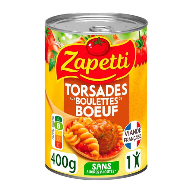 3021690011234 - Zapetti - Torsades aux boulettes de boeuf