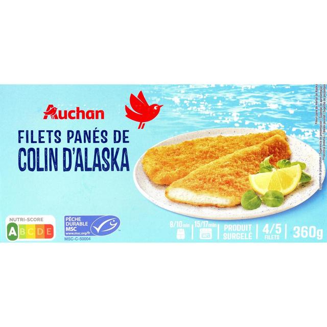 3596710491834 - Auchan - Filets panés de colin d'Alaska MSC