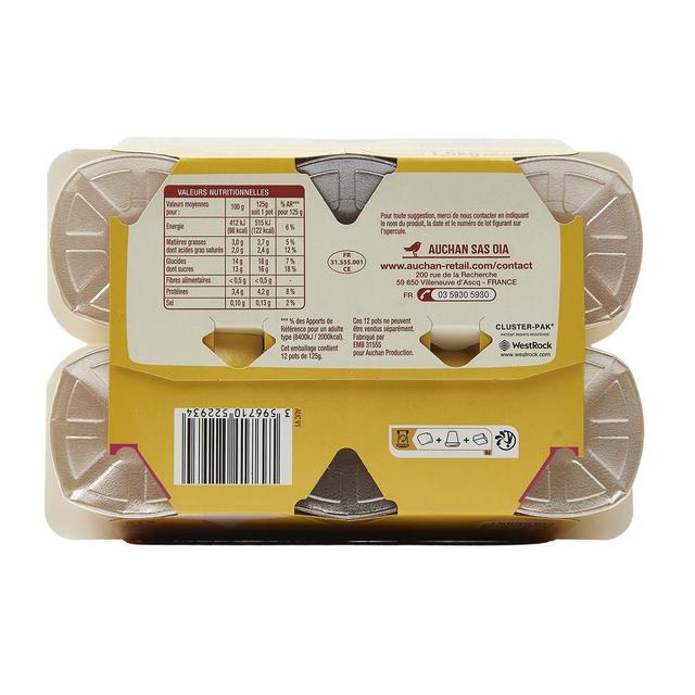 3596710522934 - Auchan - Yaourt pâtissier aux fruits panachés avec morceaux de biscuits