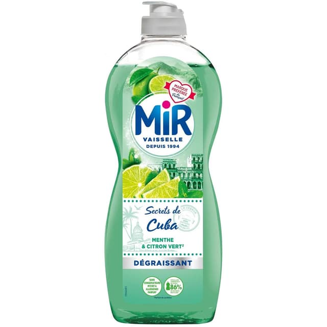3178041364034 - Mir - Liquide vaisselle dégraissant secrets de cuba menthe citron vert