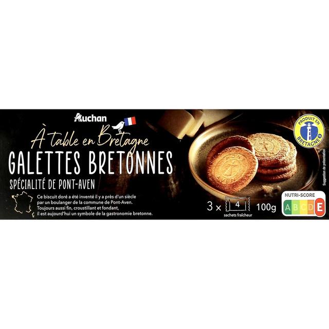 3596710388134 - Auchan Terroir - Galettes bretonnes recette de Pont-Aven, sachets fraîcheur