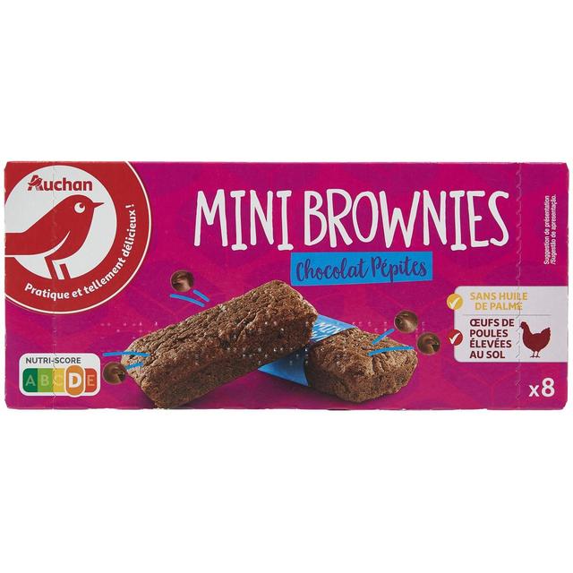 3596710479634 - Auchan - Mini brownies aux pépites de chocolat sachets individuels x8