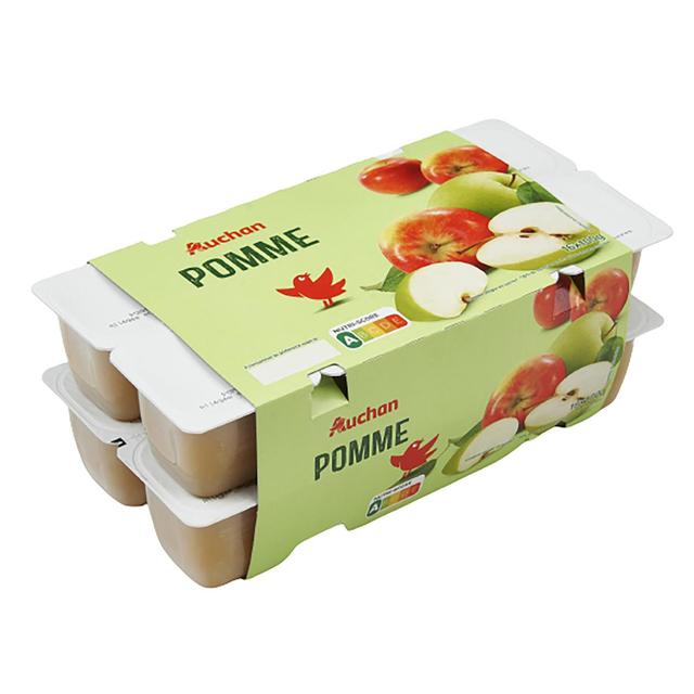 3596710492435 - Auchan - Coupelles compote de pomme allégée en sucre
