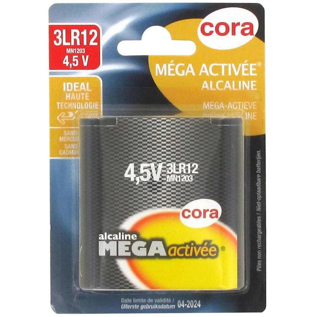3257986152835 - Cora - Pile 3LR12 / 4,5V Alcaline Méga Activée