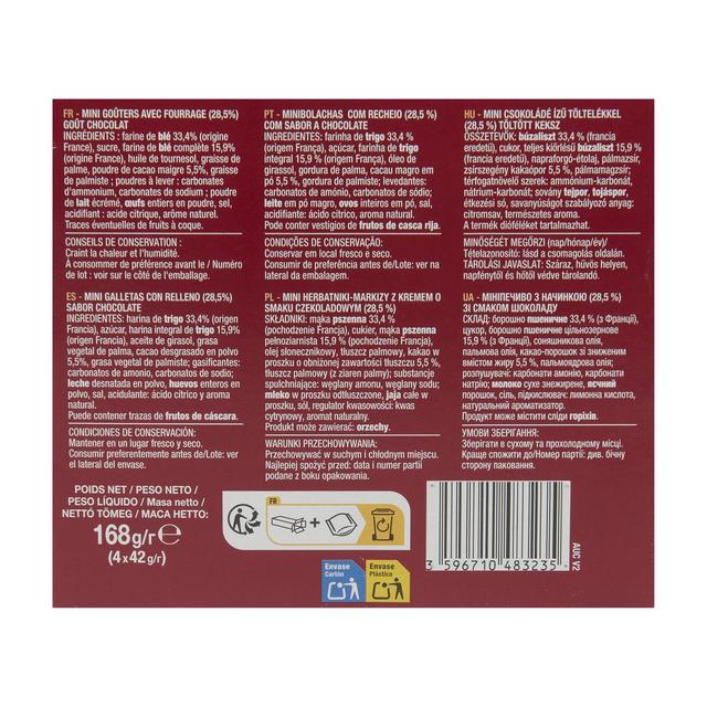 3596710483235 - Auchan - Mini goûters biscuits fourrés au chocolat sachets fraîcheur