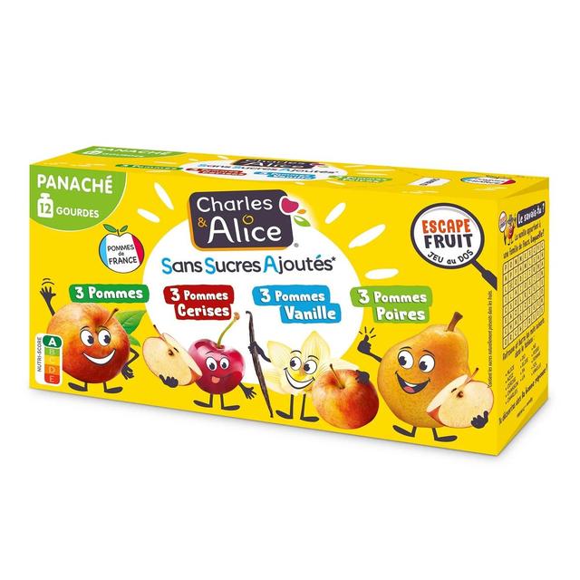 3288313704335 - Charles et Alice - Compote Gourde Pomme Cerise Vanille Poire