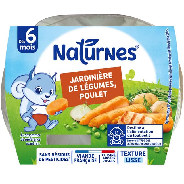 8445291096035 - Naturnes® - Jardinière dé Légumes, Poulet Bol Bébé Dès 6 mois