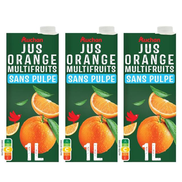 2050000406935 - Auchan - Jus d'orange multifruits à base de concentrés sans sucres ajoutés