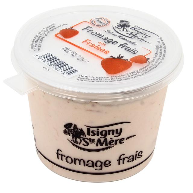 3254550047535 - Isigny Ste mère - Fromage Frais à la Fraise - Lait de vache pasteurisé