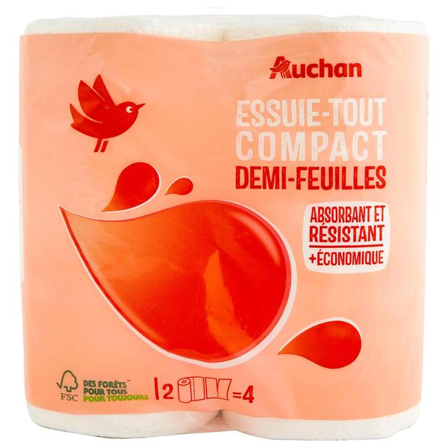 3596710528035 - Auchan - Essuie tout demi feuilles compact