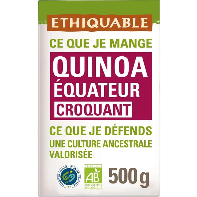 3760091720436 - Ethiquable - Commerce Equitable - Quinoa croquant Bio de l'Equateur