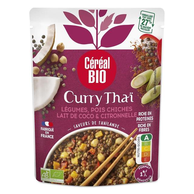 3175681281936 - Céréal Bio - Curry Thai Vegan- Légumes, Pois Chiches, Lait de Coco et Citronnelle Bio