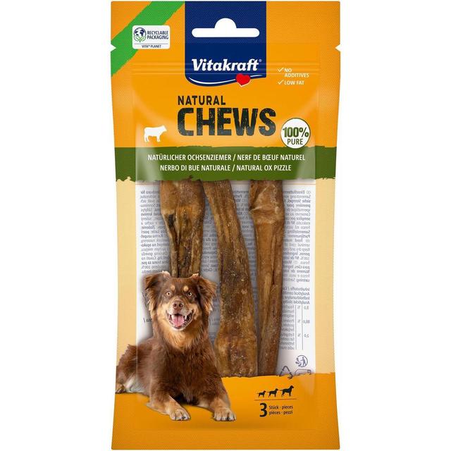4008239582836 - Vitakraft Natural Chews - Nerf de Boeuf - Friandise Récompense pour chien x3