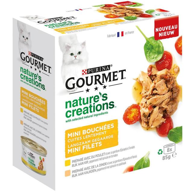 7613038054636 - Purina - Gourmet Nature's Creation - Boites Mini Bouchées Coffret de Volaille 2 Variétés pour chat