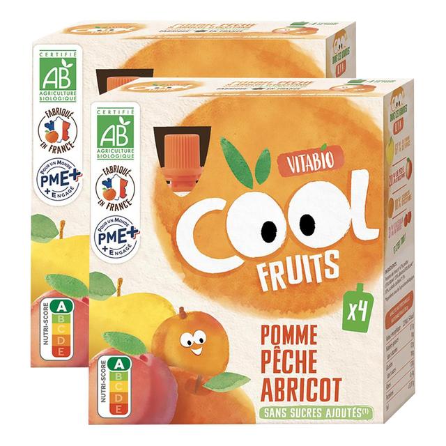 2050000345036 - Vitabio - Cool Fruits - Pomme, Pêche, Abricot, Acérola BIO- Purée de Fruits en gourde