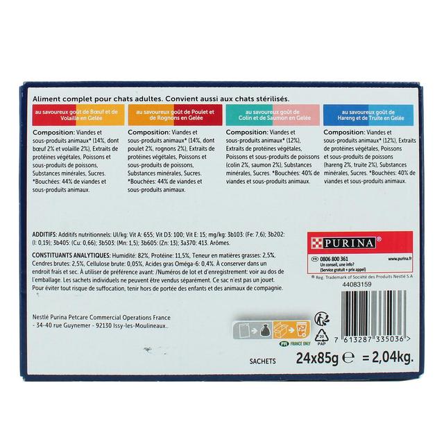 7613287335036 - Purina - Félix - Sachets en Gelée Délicieux Duos Sélection Mixte 4 variétés pour chat