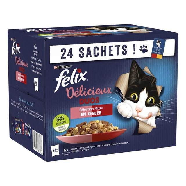 7613287335036 - Purina - Félix - Sachets en Gelée Délicieux Duos Sélection Mixte 4 variétés pour chat