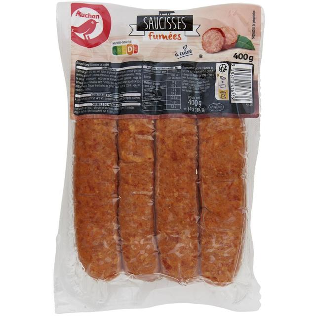 3596710436736 - Auchan - Saucisses Fumées à Cuire