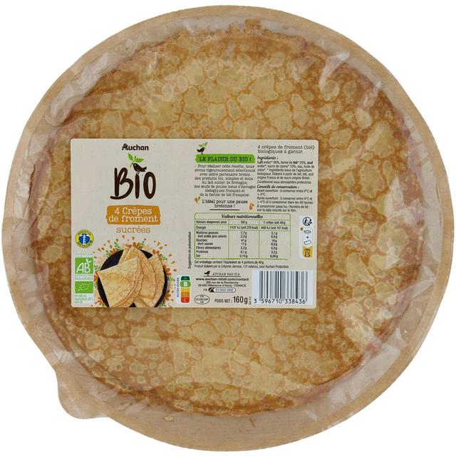 3596710338436 - Auchan BIO - Crêpes Sucrées au Froment Bio